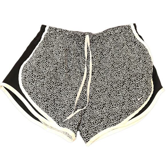 Nike Dri-Fit Black and White Spotted Athletic Running Shorts - Picture 1 of 4